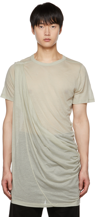 Shop Rick Owens Beige Anthem T-shirt In 08 Pearl