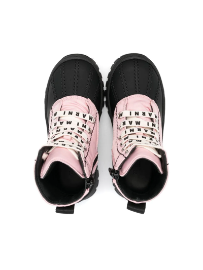 Shop Marni Logo Ankle Boots In Pink