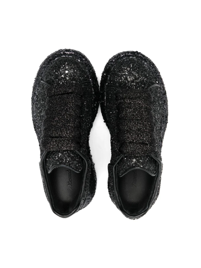 Shop Alexander Mcqueen Oversize Glitter Sneakers In Black