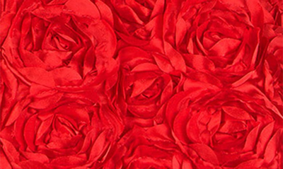 Joe-ella Little Girl's & Girl's Textured Rose Satin Dress In Red