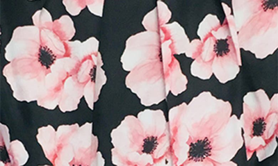 Joe-ella Little Girl's & Girl's Floral Satin Dress In Black