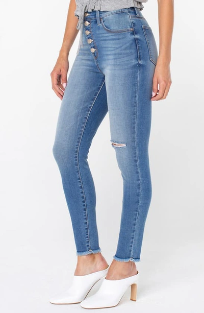 Shop Rachel Roy High Waist Ripped Ankle Skinny Jeans In Stature