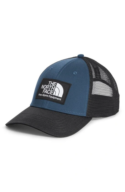 Shop The North Face Mudder Recycled Trucker Hat In Shady Blue/ Tnf Black