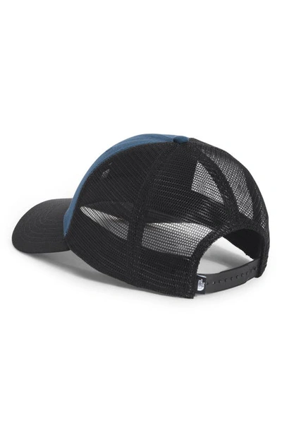 Shop The North Face Mudder Recycled Trucker Hat In Shady Blue/ Tnf Black