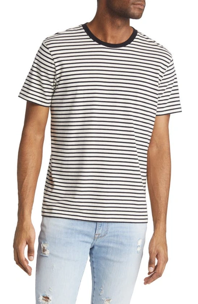 Frame Striped Cotton Jersey T-shirt In Black | ModeSens