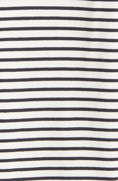 Shop Frame Stripe Crewneck T-shirt In Off White/ Noir Multi
