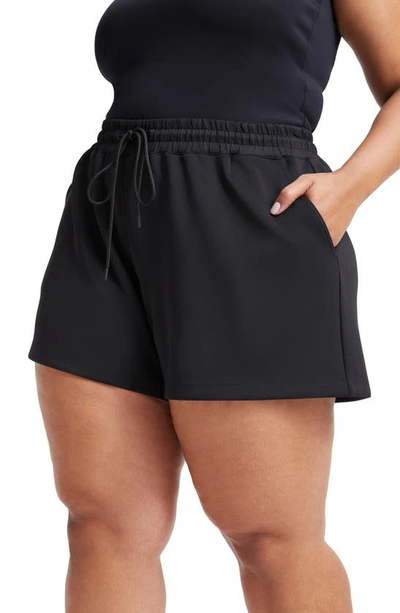 Shop Good American Scuba Drawstring Shorts In Black001