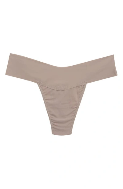 Shop Hanky Panky Breathe Natural Thong In Evening Grey