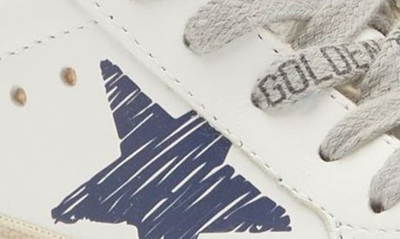 Shop Golden Goose Kids' May Sneaker In White/ Navy Blue/ Lobster Fluo