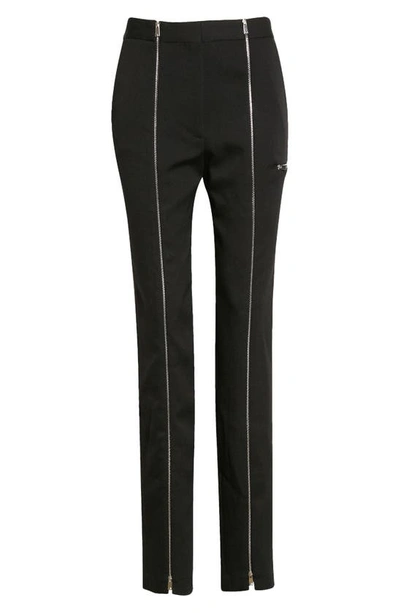 Shop Victoria Beckham Zip Front Wool Trousers In Black