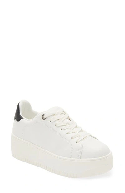 Steve Madden Gaines Platform Sneaker In White/ Black | ModeSens