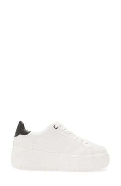 Shop Steve Madden Rockaway Platform Sneaker In White/ Black