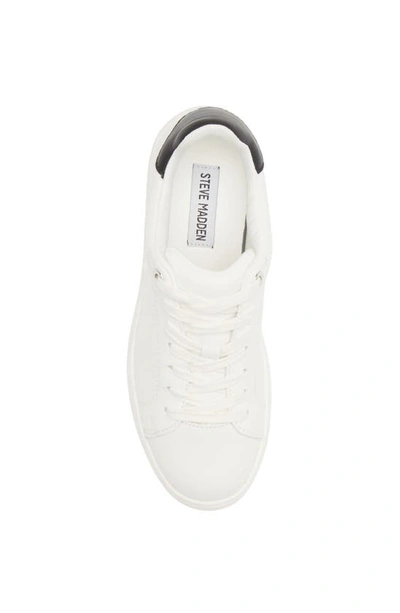Shop Steve Madden Rockaway Platform Sneaker In White/ Black