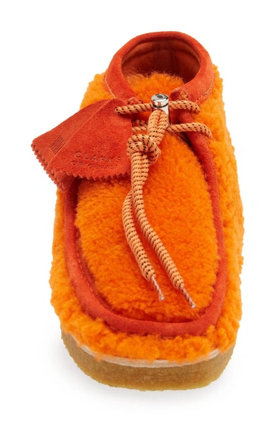 Shop Moncler X Clarks® Originals Wallabee Genuine Shearling Chukka Boot In Orange