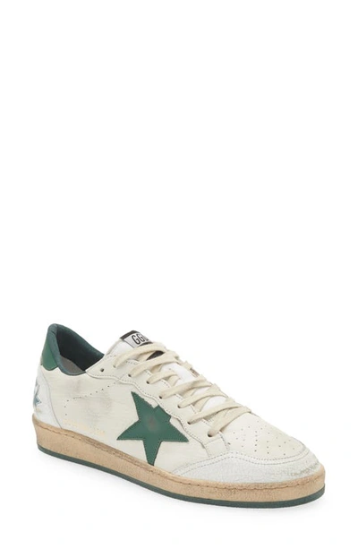 Shop Golden Goose Ball Star Sneaker In White/ Green