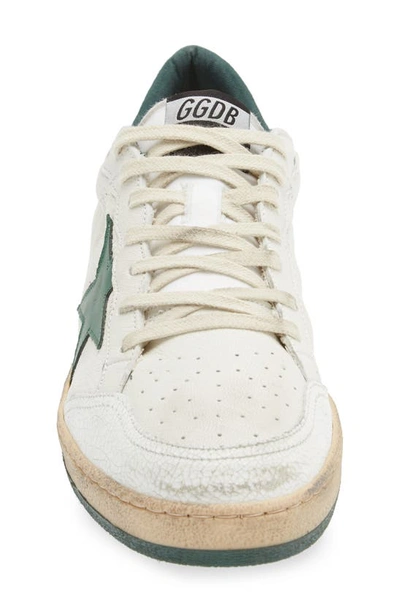 Shop Golden Goose Ball Star Sneaker In White/ Green