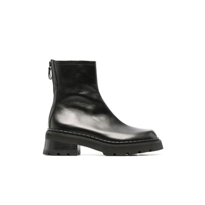 Shop By Far Black Alister 50 Leather Ankle Boots