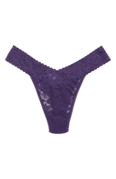 Shop Hanky Panky Daily Lace Original Rise Thong In Cassis Purple