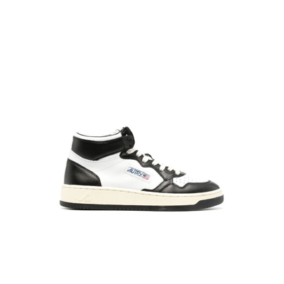 Autry Black Medalist Leather High-top Sneakers In White | ModeSens