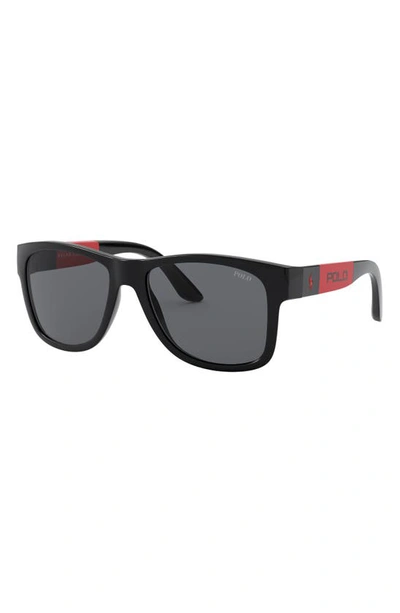 Shop Polo Ralph Lauren 54mm Rectangular Sunglasses In Black