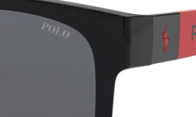 Shop Polo Ralph Lauren 54mm Rectangular Sunglasses In Black