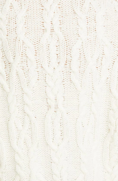 Shop Vince Triple Braid Cable Wool & Cashmere Cardigan In Off White