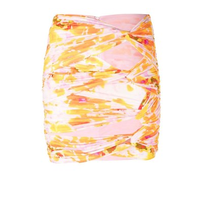 Shop Alex Perry Pink Kort Tie-dye Mini Skirt