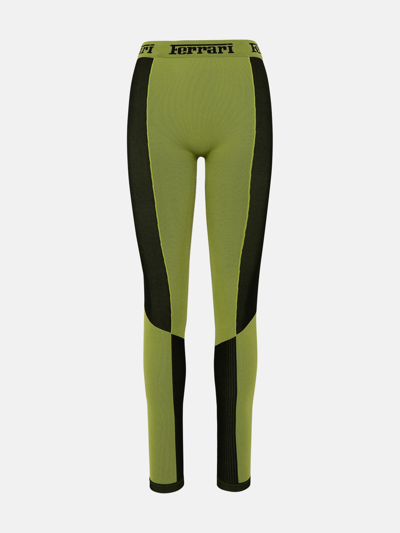 Shop Ferrari Green Polypropylene Livery Leggings In Black