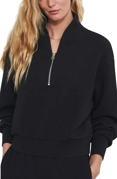 Shop Varley Davidson Woven Sweatshirt In Black