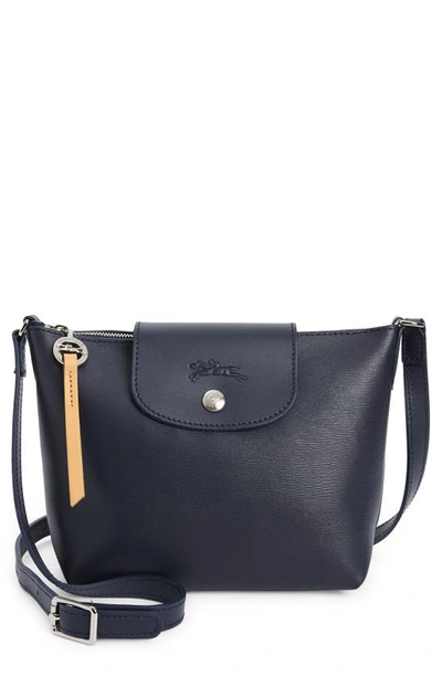 Longchamp Le Pliage Medium Coated Canvas Tote In Navy