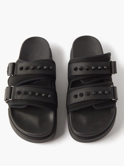 Christian Louboutin Daddy Pool Black Spikes Slides New
