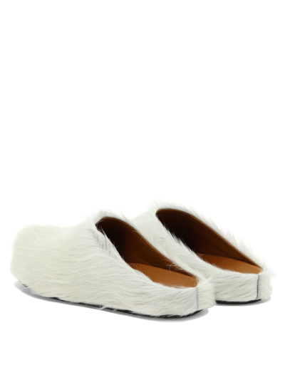 Shop Marni "fussbet" Slippers In White