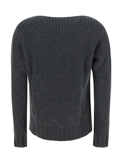 Shop Drumohr Grey Cashmere Pullover
