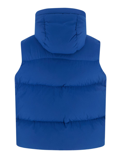 Shop Off-white Bounce Hooded Down Vest In Blue