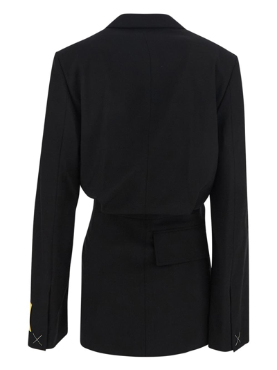 Shop Off-white Dry Wo Twist Blazer Dress In Black