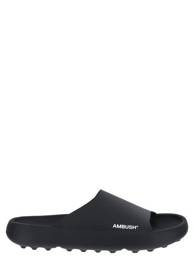 Ambush Round-toe Rubber Slides In Black