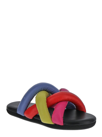 Shop Moncler Genius Jbraided Slides In Multicolor