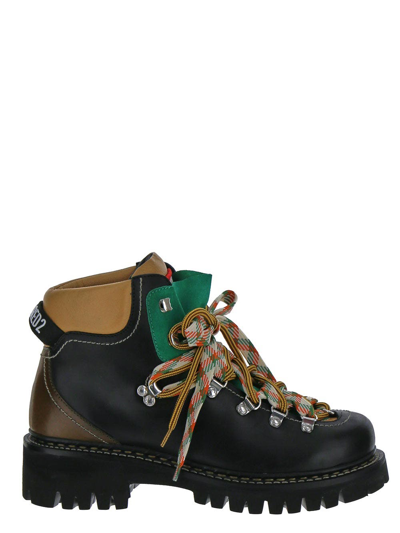 Shop Dsquared2 Hiking Patch Ankle Boots In Black