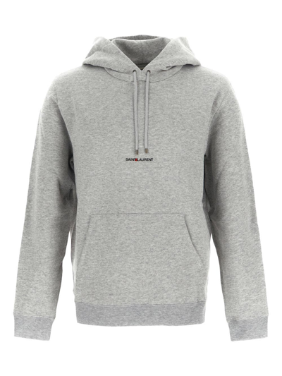 Shop Saint Laurent Rive Gauche Hoodie In Grey