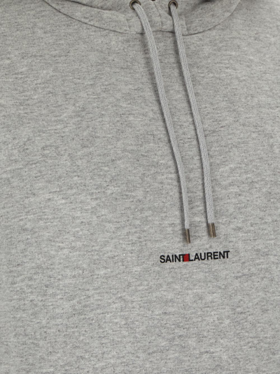 Shop Saint Laurent Rive Gauche Hoodie In Grey