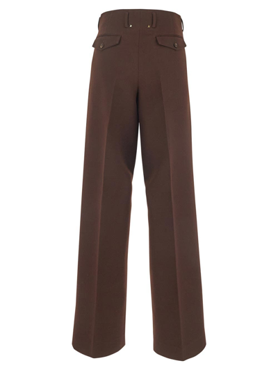 Shop Golden Goose Flavia Wide Leg Trousers In Brown