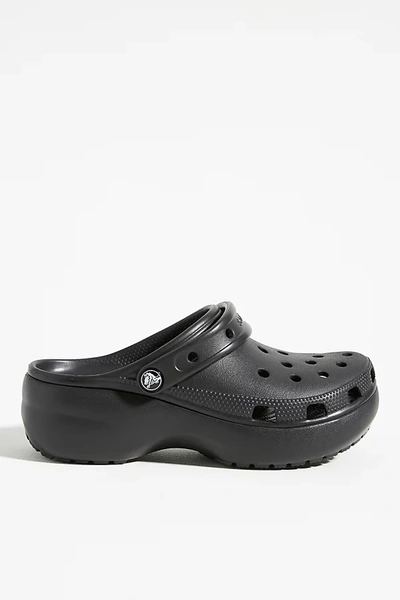 Shop Crocs Classic Platform Clogs In Black