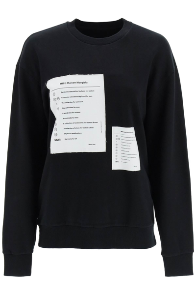 Shop Mm6 Maison Margiela Logo Patch Sweatshirt In Black