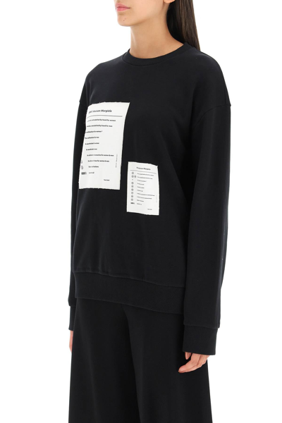 Shop Mm6 Maison Margiela Logo Patch Sweatshirt In Black