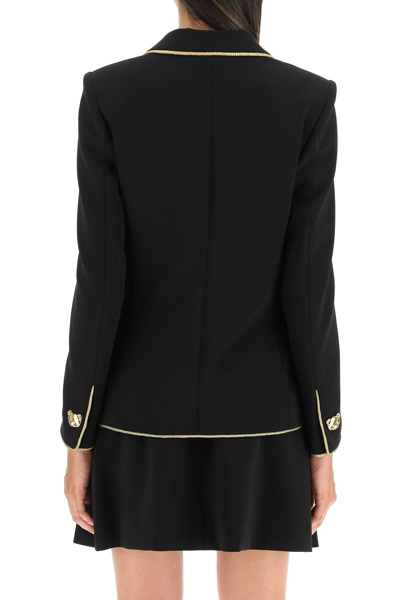 Shop Moschino Blazer With Teddy Bear Buttons In Black