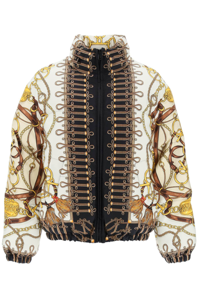 Shop Moschino Military Teddy Padded Jacket In Multicolor