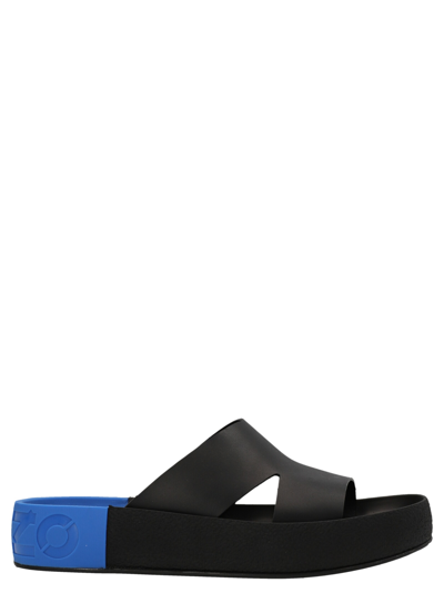 Shop Kenzo Logo Sandals In Black