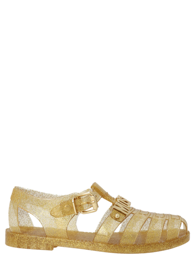 moschino logo jelly sandals