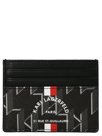 Shop Karl Lagerfeld Monogram Card Holder In Black