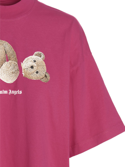 Shop Palm Angels Bear Loose T-shirt In Fuchsia
